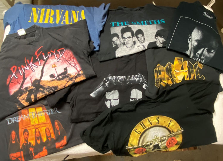 Picture of Men & Women Vintage Music Bands T-Shirts - 40 lbs (Good and Moderate Qualities)